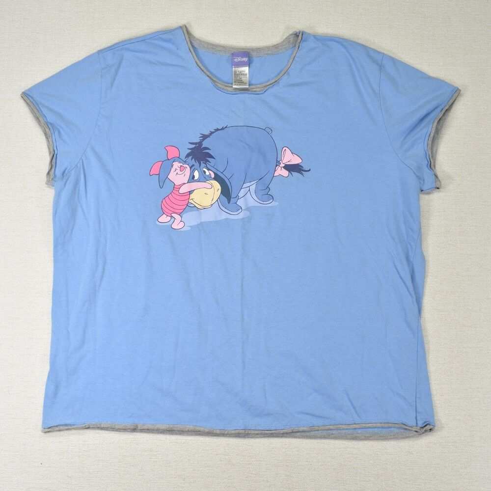 Disney Eeyore Piglet T Shirt Womens XXL Winnie the Pooh Sleep Tee Vtg Y2K 2XL